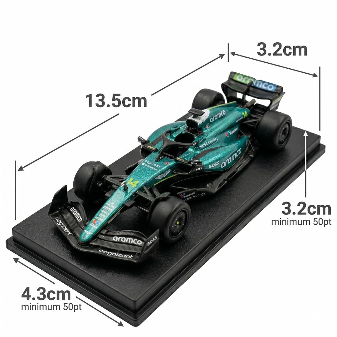 Rw Aston Martin Amr24 F1 Fernando Alonso #14 1:43 Scale Licensed Die-Cast Car By Qy Toys -Qy Toys - India - www.superherotoystore.com