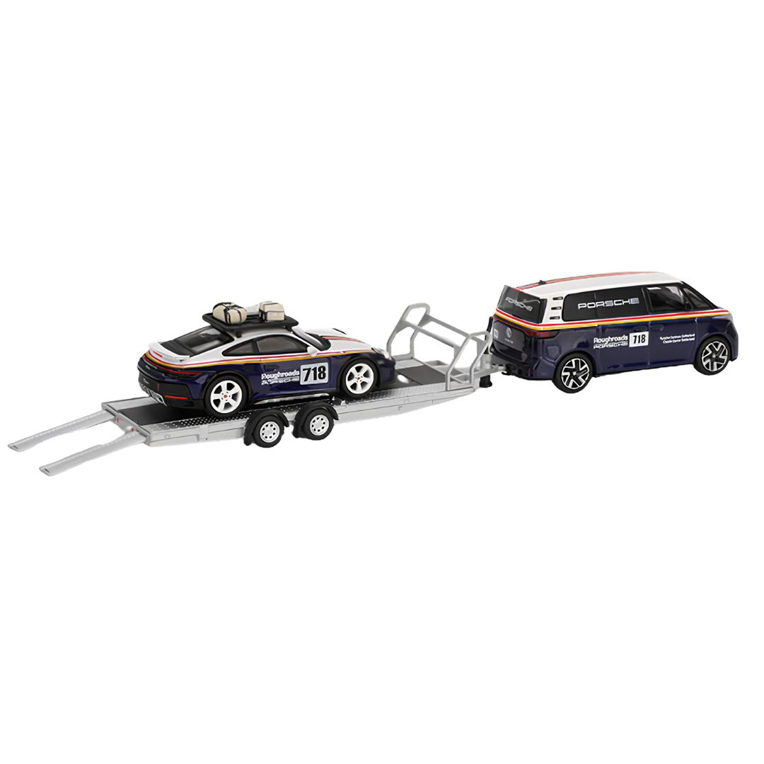 Porsche 911 Dakar 718 Volkswagen Id Buzz Porsche Centrum Gel 1:64 Diecast Car By Mini Gt