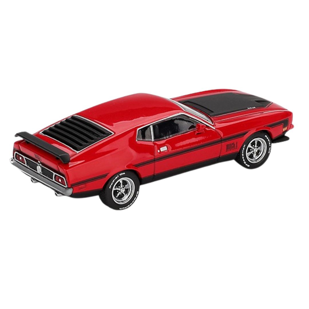 Race Red 1971 Ford Mustang Mach1 1:64 Scale Die-Cast Car By Mini GT