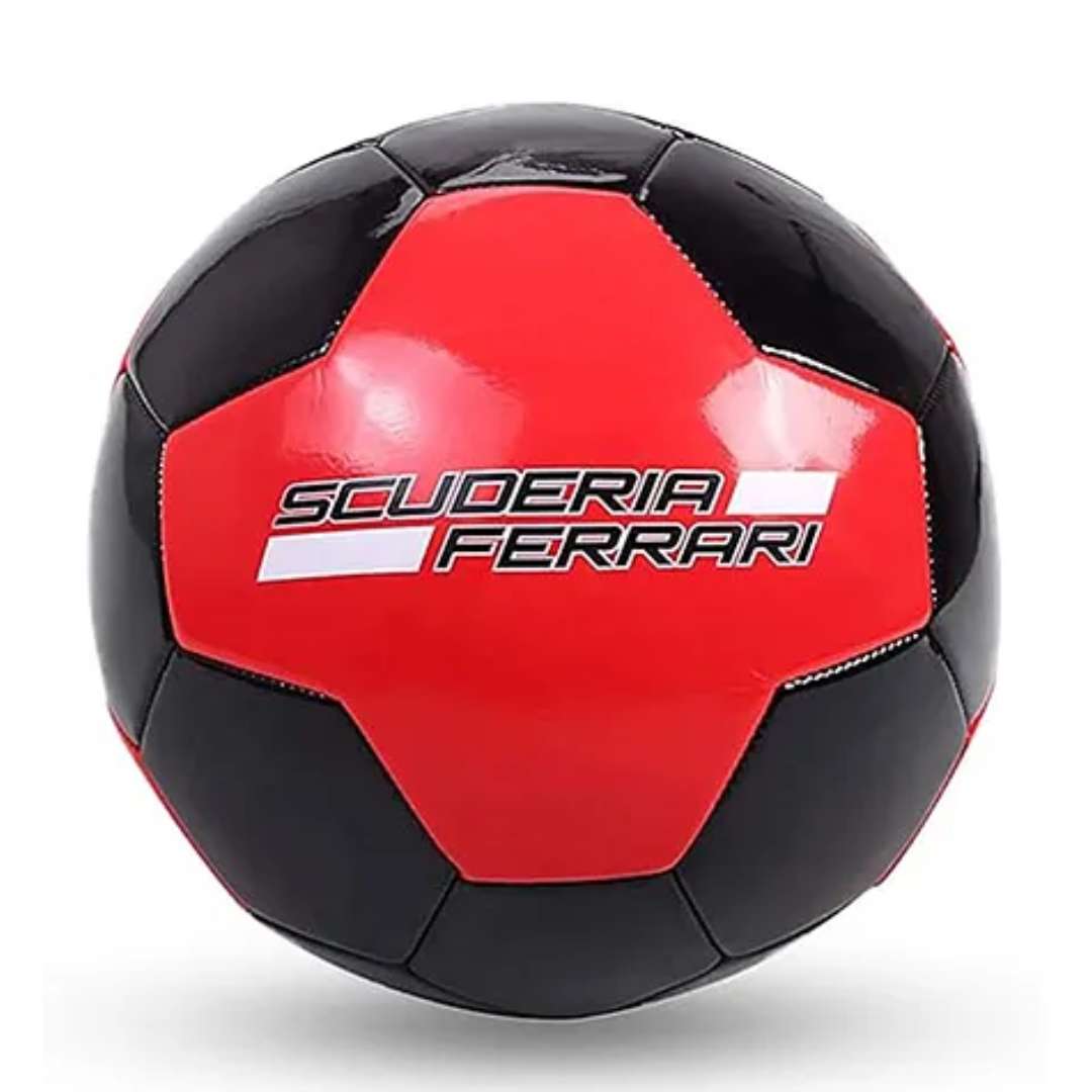 FERRARI MACHINE SEWING SOCCER BALL-  BLACK-RED Size 5 by Mesuca -Mesuca - India - www.superherotoystore.com