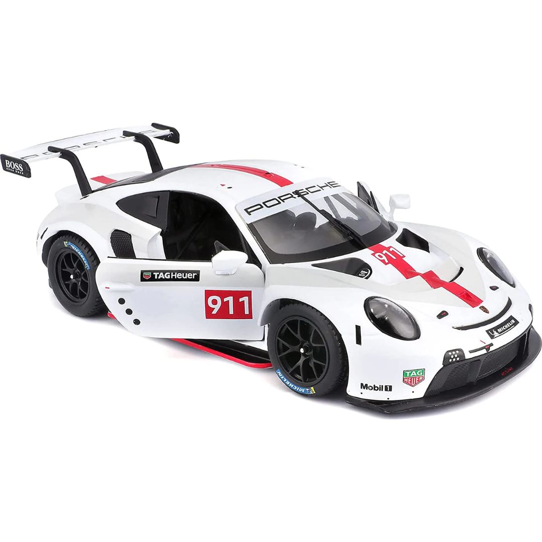 White Porsche 911 RSR GT 1:24 Scale Die-Cast Car by Bburago -Bburago - India - www.superherotoystore.com