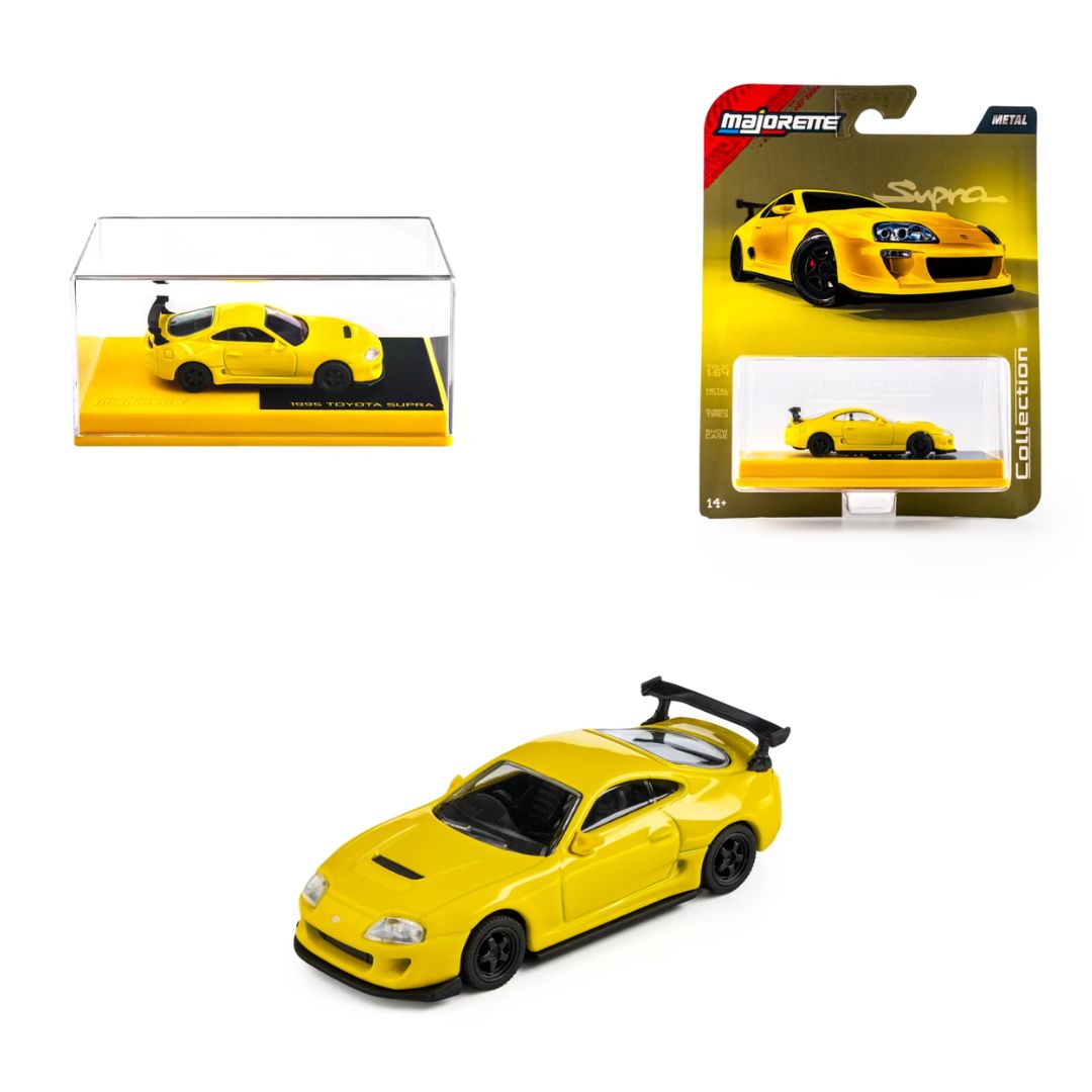 Collection Series Yellow 1995 Toyota Supra 1:64 Scale Die-Cast Car By Majorette
