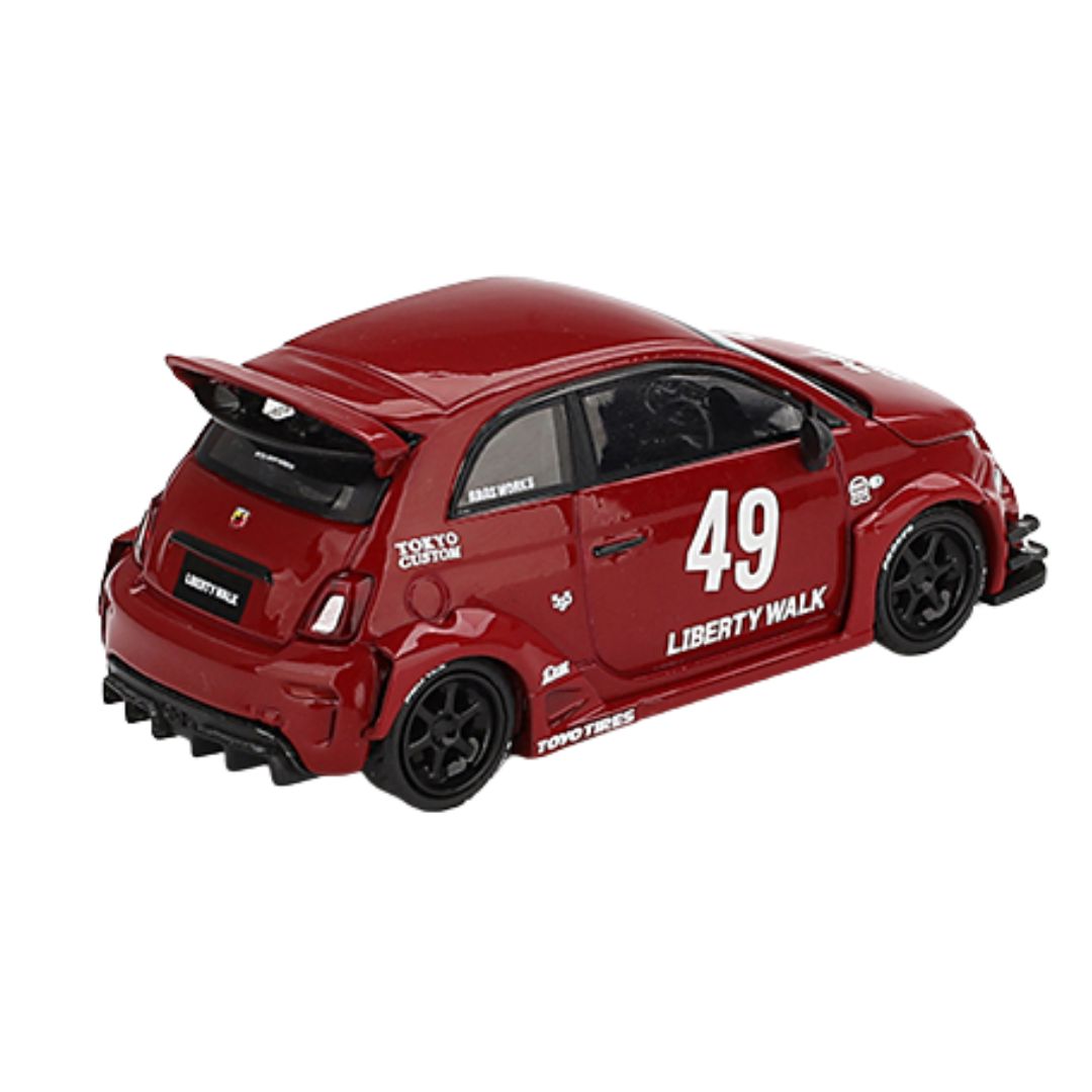 Red Abarth 595 LB-Works X Abas Works 1:64 Scale Die-Cast Car by Mini GT -Mini GT - India - www.superherotoystore.com