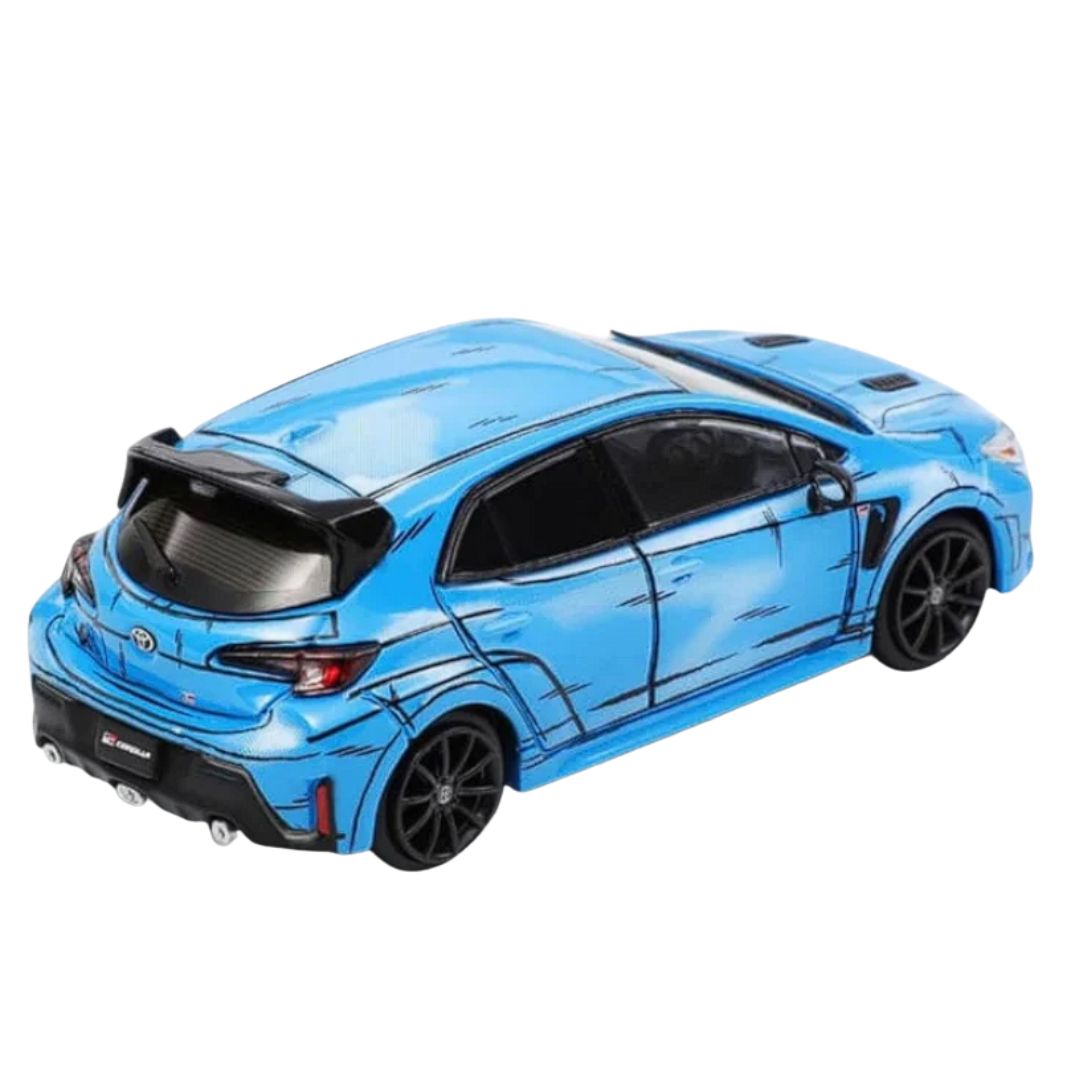 2022 Manga Blue Version Toyota GR Corolla RHD 1:64 Scale Die-Cast Car by GCD