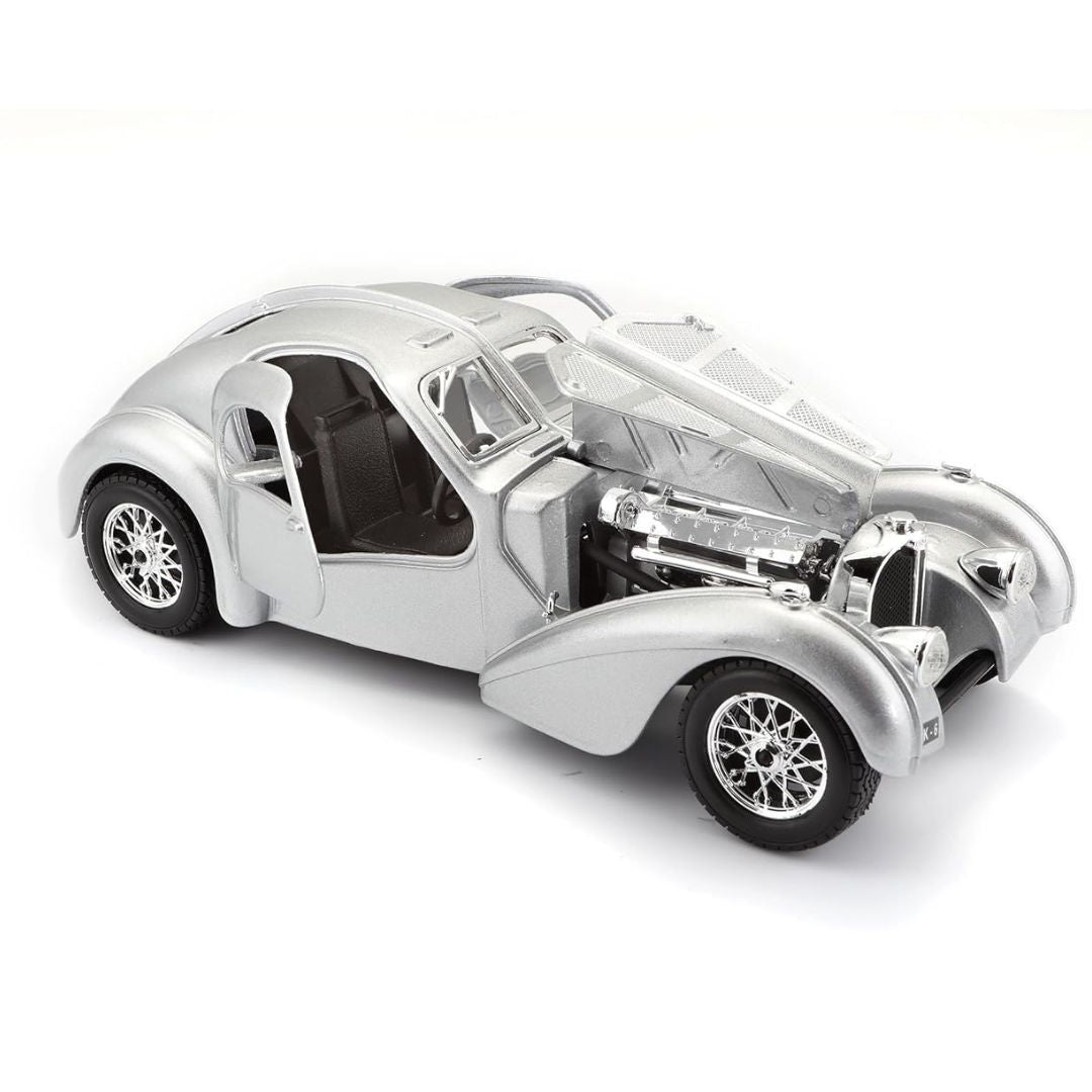 Silver Bugatti Atlantic 1:24 Scale Die-Cast Car by Bburago -Bburago - India - www.superherotoystore.com