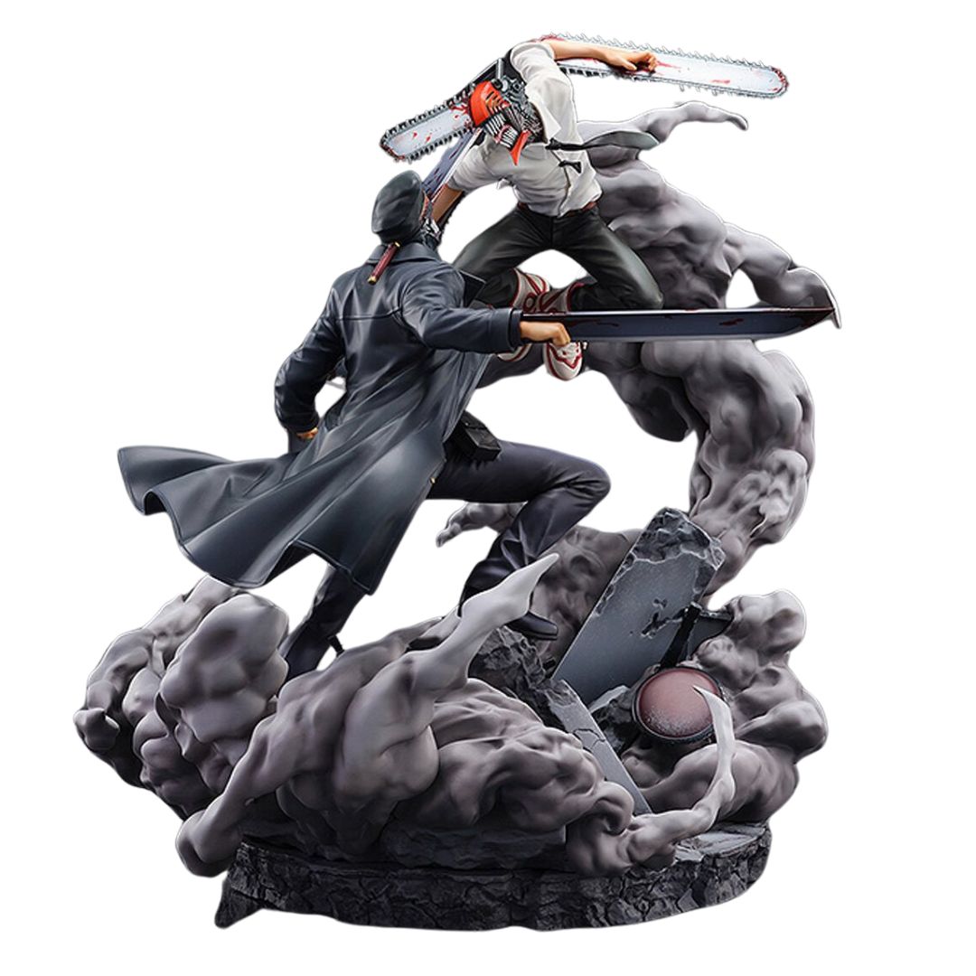 Chainsaw Man vs Samurai Sword Super Station statue by Sega Goods -SEGA Goods - India - www.superherotoystore.com