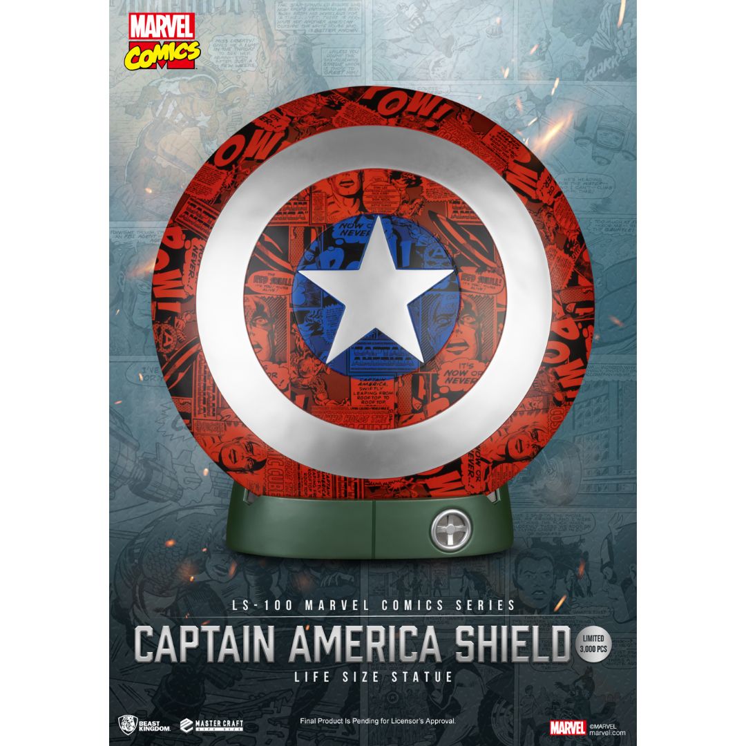 Marvel Comics Series Captain America Life Size Shield Ls-100 Master Craft Statue By Beast Kingdom -Beast Kingdom - India - www.superherotoystore.com