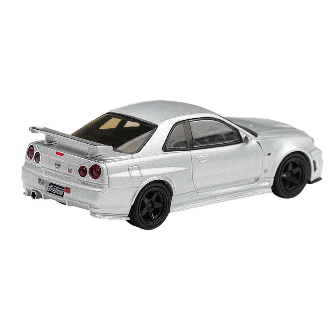 Nissan Nismo R34Gt-R Z-Tune Z-Tune Silver 1:64 Diecast Car By Mini Gt