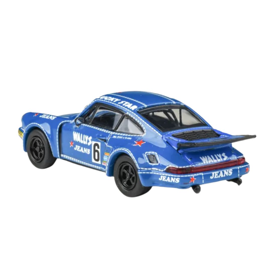 1975 Porsche 911 Carrera Rsr Kremer Racing Wallys Jeans Livery Blue 1:64 By Para64