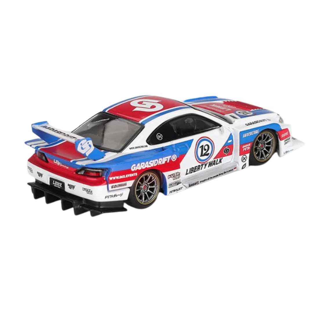 Nissan LB-Super Silhouette S15 SILVIA GARASIDRIFT x LBWK 2025 1:64 Scale Die-Cast Car By Mini GT