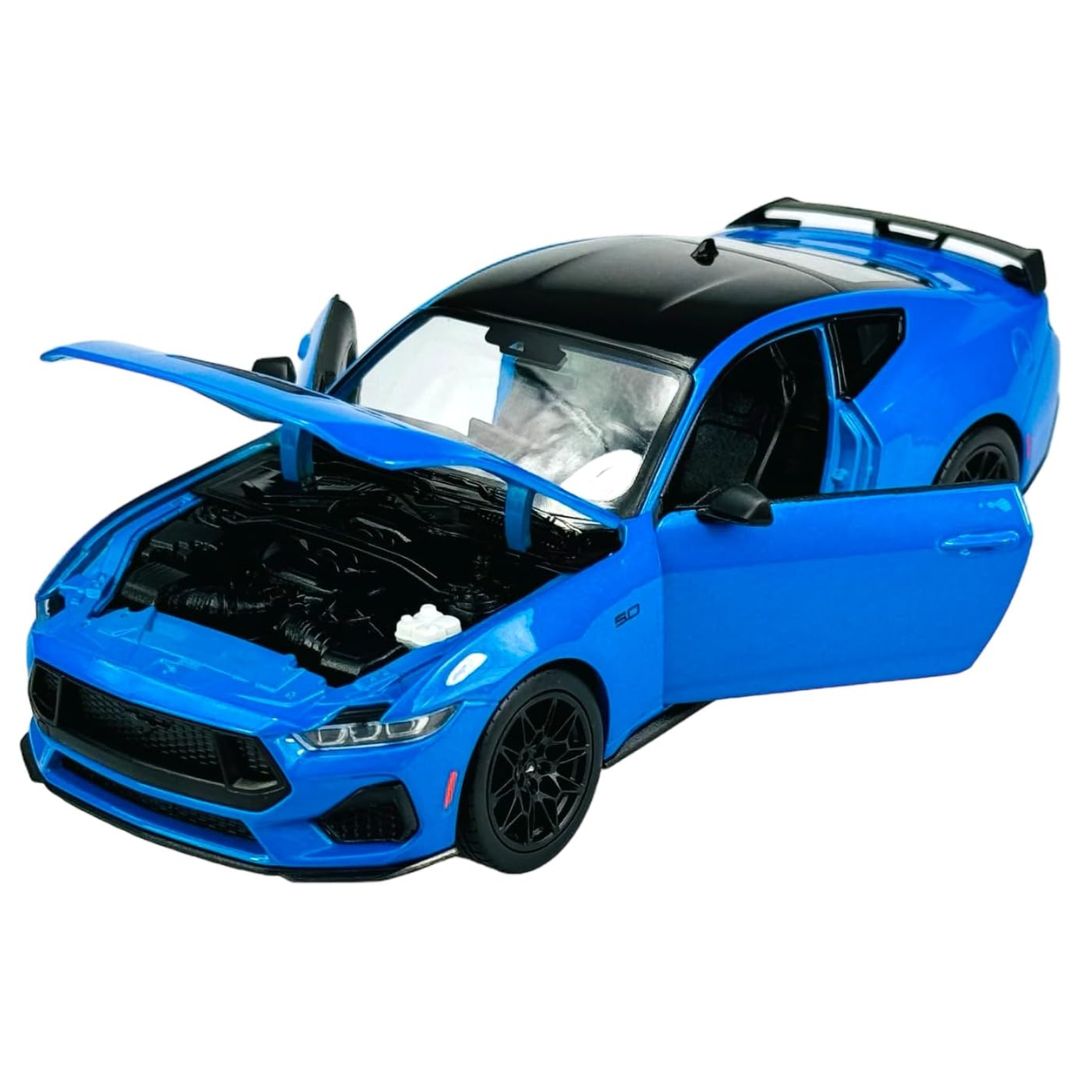 Blue 2024 Ford Mustang Gt 1:24 Scale Die-Cast Car By Welly -Welly - India - www.superherotoystore.com