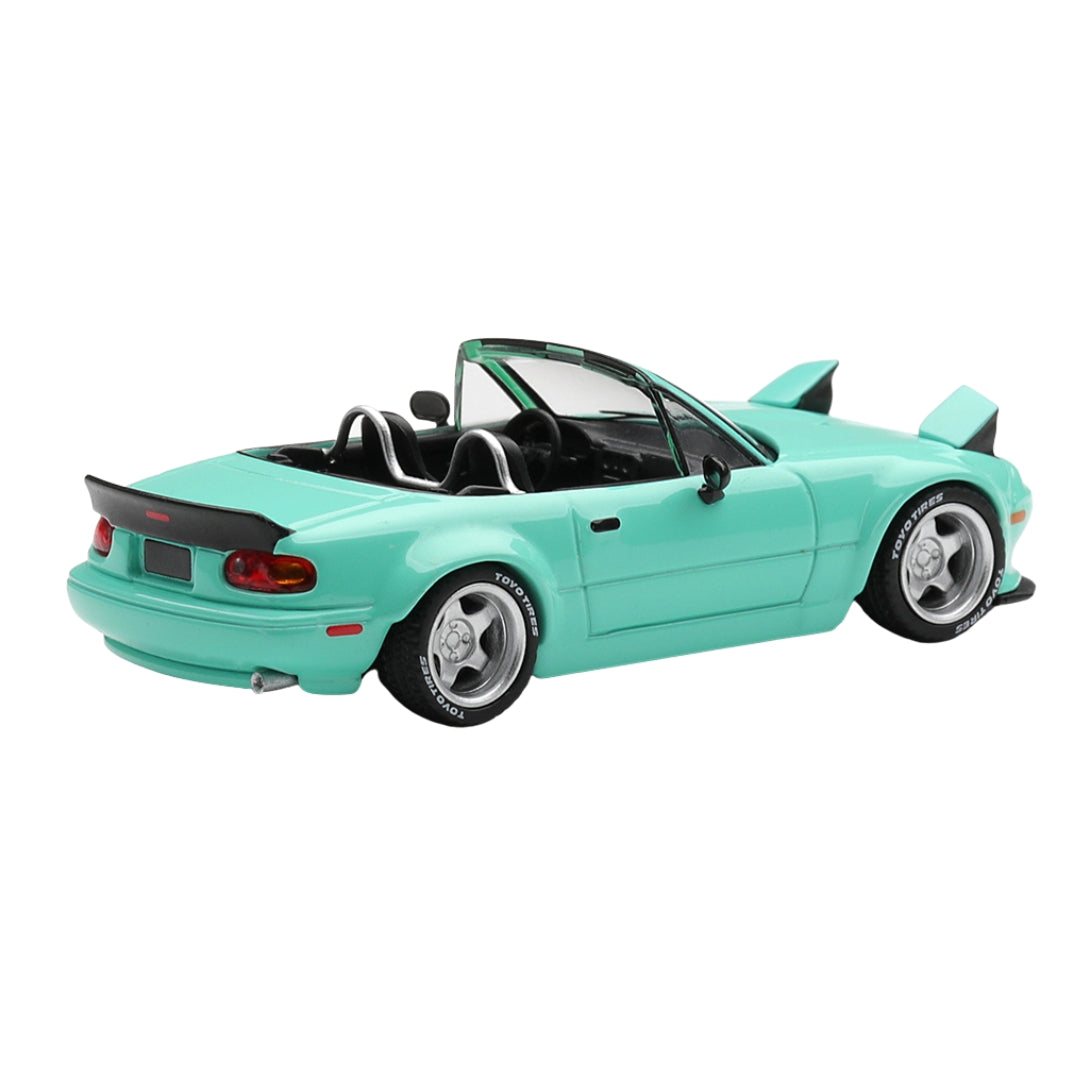 Mazda Mx5 Na Pandem Mint Green 1:64 Scale Die-Cast Car By Mini Gt