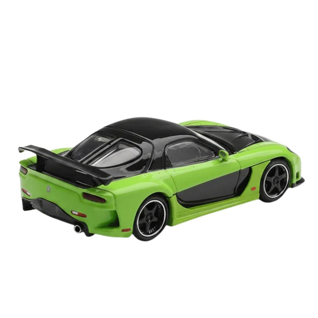 Mazda Rx-7 Veilside Fortune7 Green 1:64 Scale Die-Cast Car By Mini Gt
