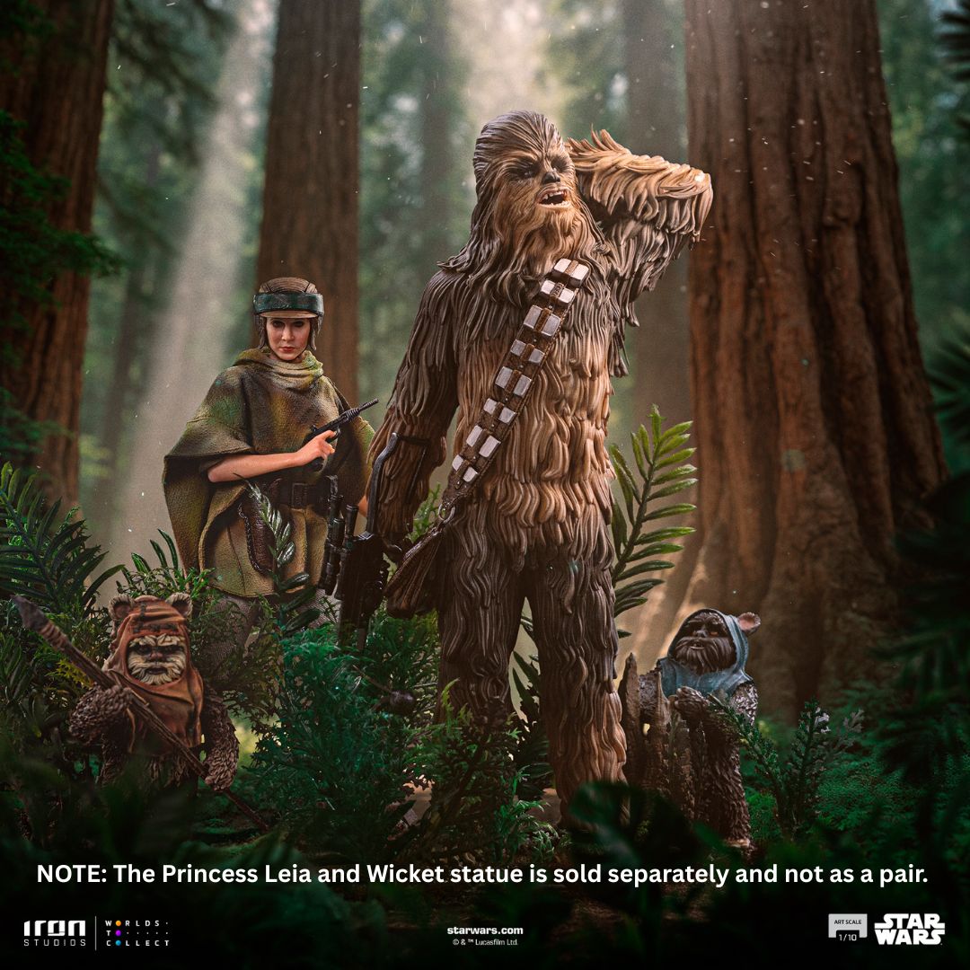 Star Wars Chewbacca And Tokkat Art Statue By Iron Studios