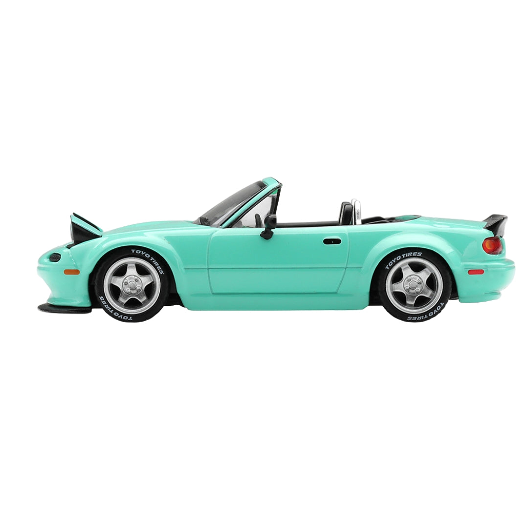 Mazda Mx5 Na Pandem Mint Green 1:64 Scale Die-Cast Car By Mini Gt