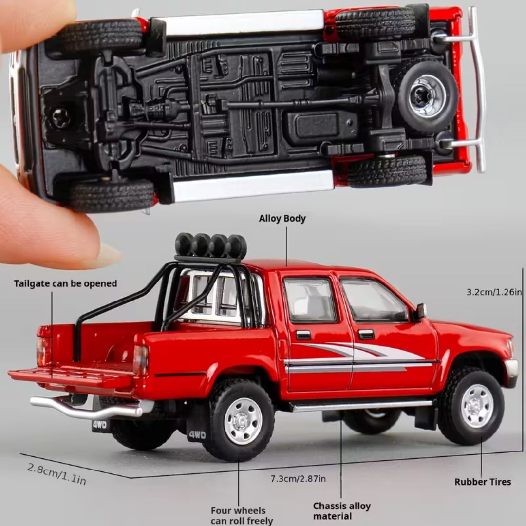 Toyota 1994 Hilux Ln107 Red 1:64 Die-cast car By Massadi -Massadi - India - www.superherotoystore.com