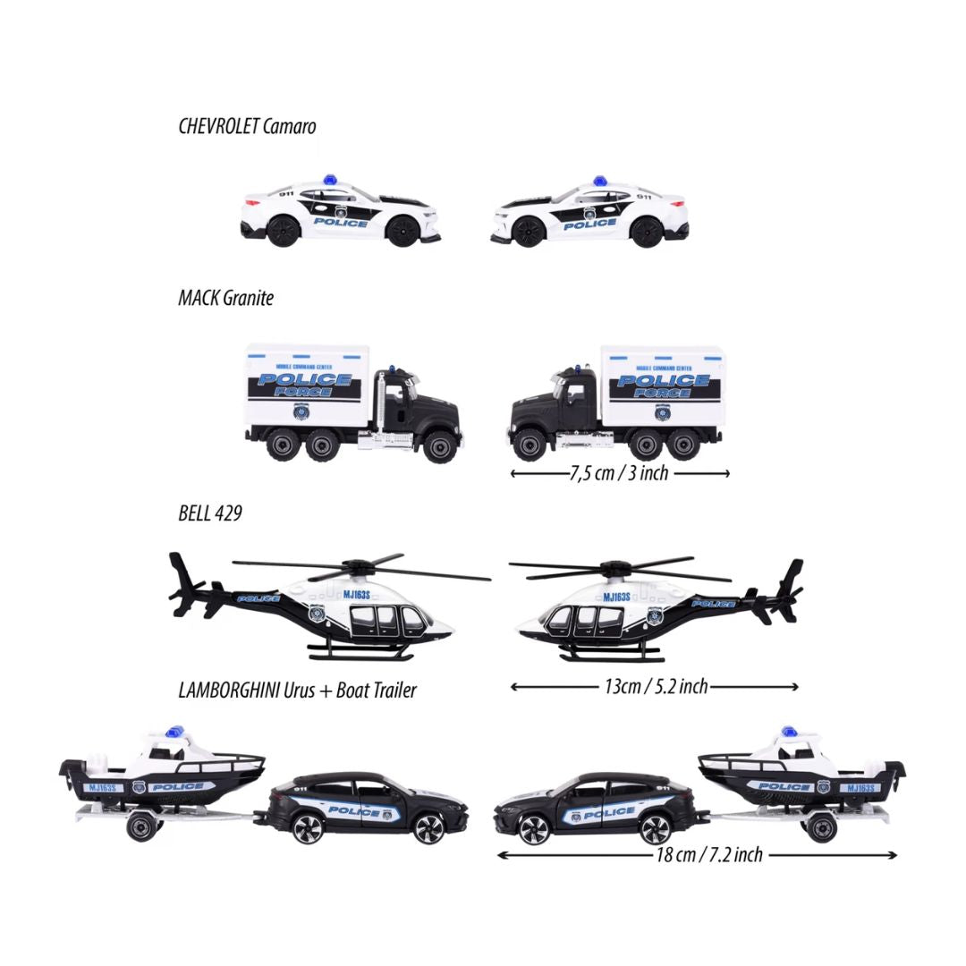 Police Force 4 Pieces Giftpack By Majorette By Majorette -Majorette - India - www.superherotoystore.com