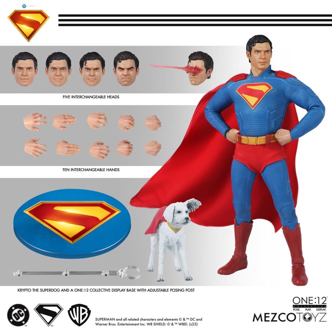 Superman 2025 Movie Version Superman And Little Krypton One:12 By Mezco Toys -Mezco Toys - India - www.superherotoystore.com