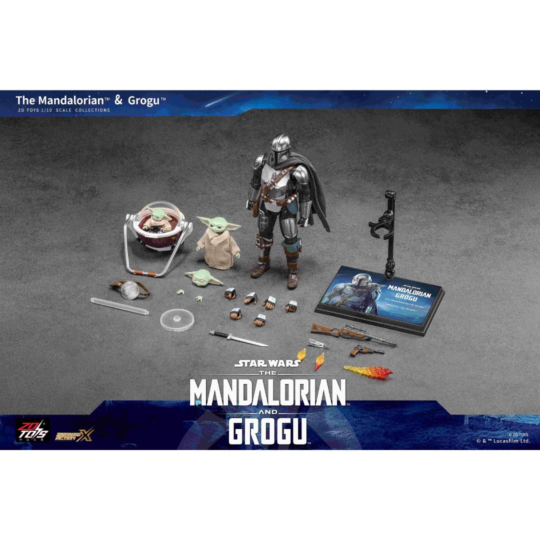 ZD Toys Star Wars: The Mandalorian & Grogu 1/10 Scale Action Figure Set – Din Djarin and Grogu Collectible Figures