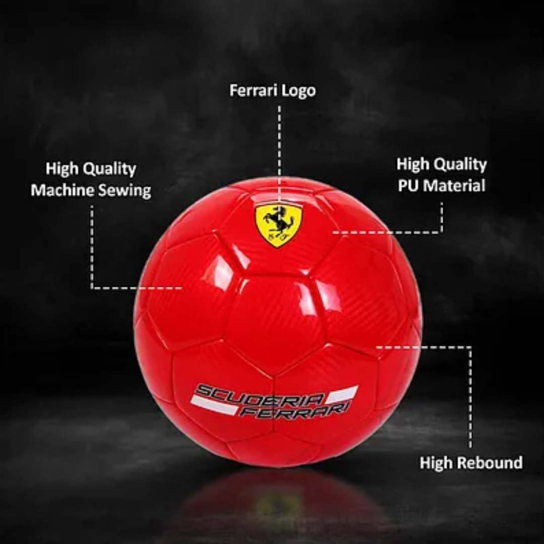 FERRARI LAMINATED SOCCER BALL Size 5 by Mesuca -Mesuca - India - www.superherotoystore.com