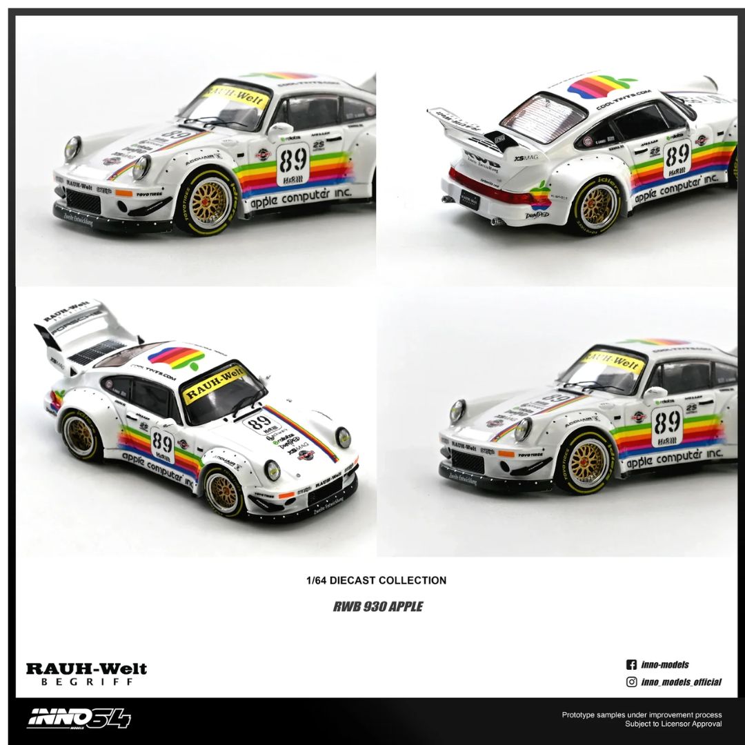 Porsche Rwb 930 #89 Apple Levery (White) 1:64 Scale Die-Cast Car By Inno64