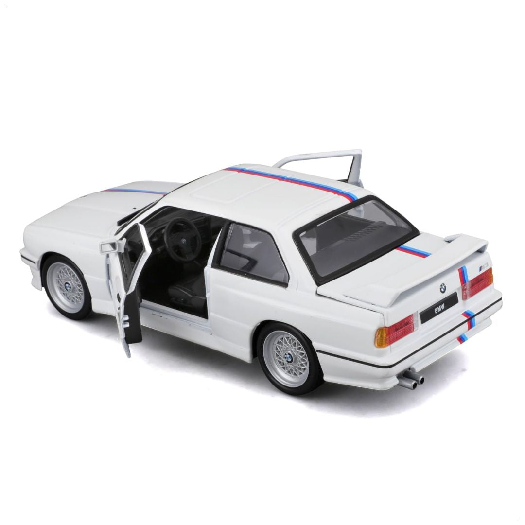 White BMW M3 (E30) 1:24 Scale Die-Cast Car by Bburago