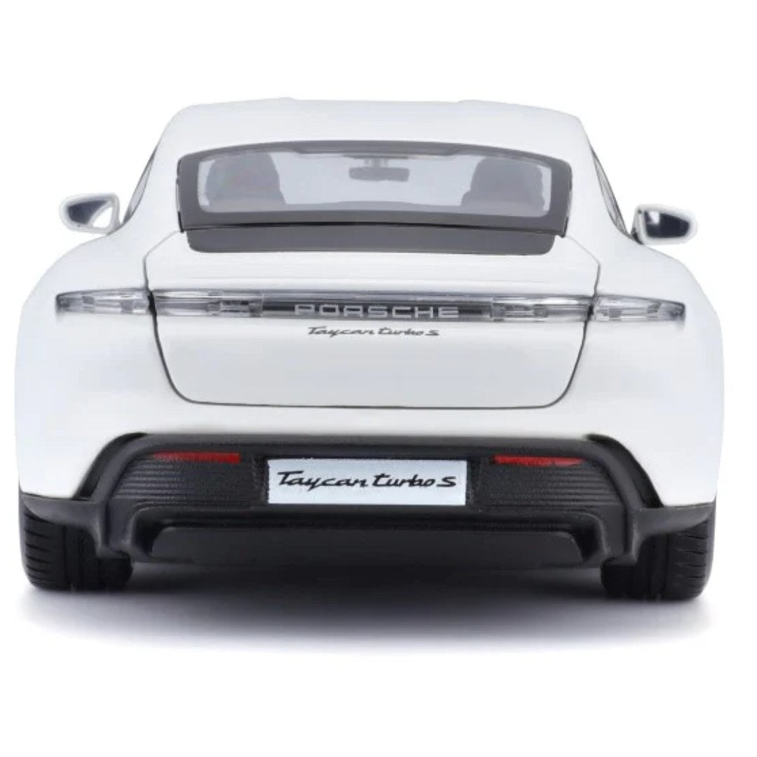 White Porsche Taycan Turbo S 1:24 Scale Die-Cast Car by Bburago -Bburago - India - www.superherotoystore.com