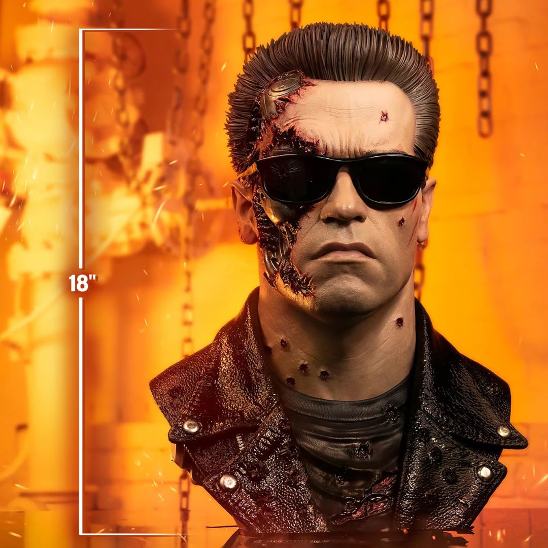 T-800 Model 101 (Battle Damaged) Art Mask Life-Size Bust Statue By Pure Arts