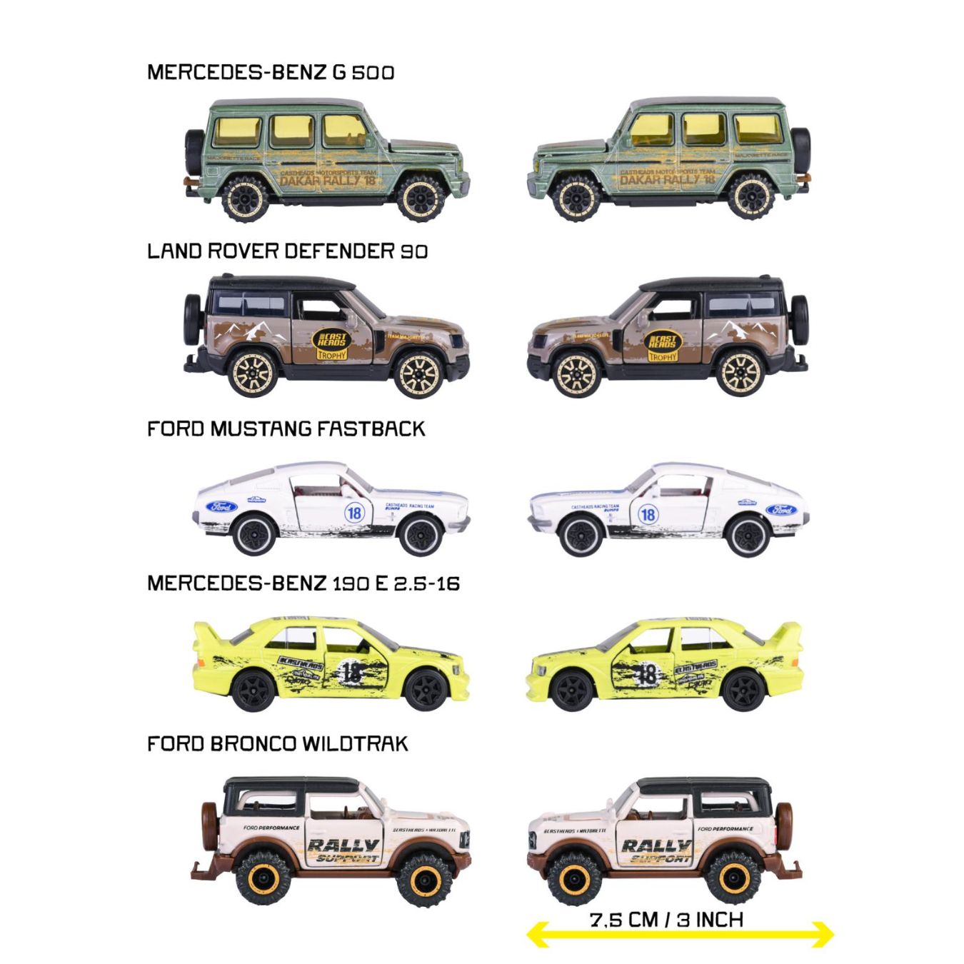 Cast Heads 1:64 Scale 5 Pack By Majorette -Majorette - India - www.superherotoystore.com