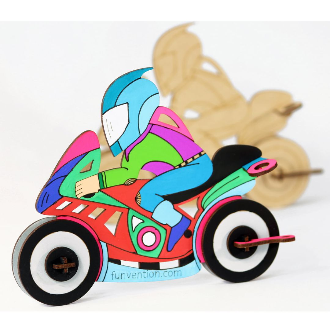 3D Coloring Model - Bike -Funvention - India - www.superherotoystore.com