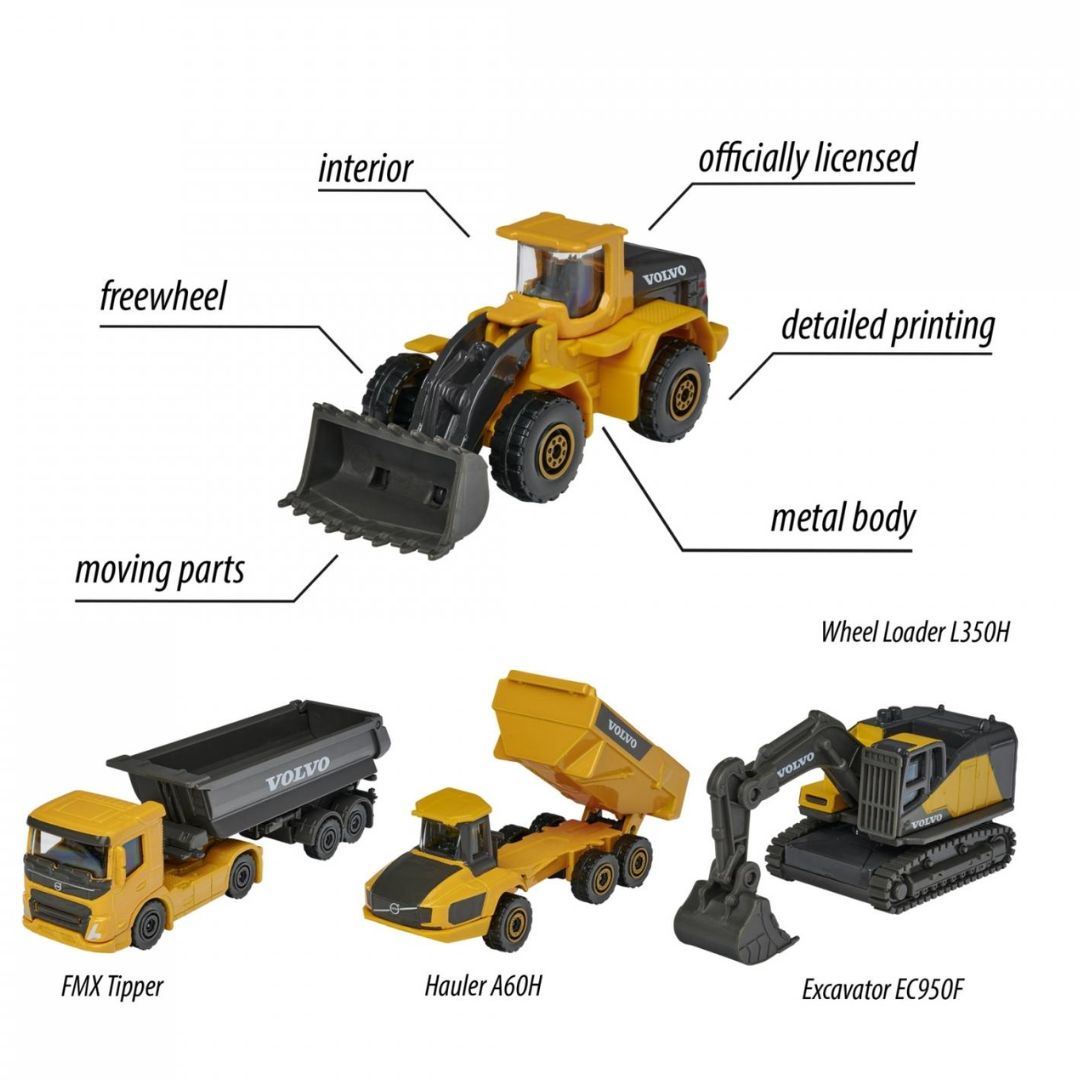 Volvo 4 Pieces 1:64 Scale Die-Cast Giftpack by Majorette -Majorette - India - www.superherotoystore.com