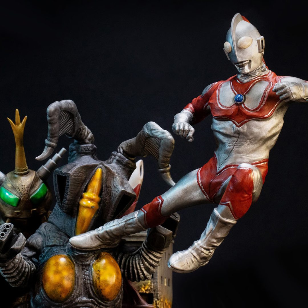 Ultraman Jack Vs Zetton Ii & Alien Bat Battle Scene Diorama Statue By Star Ace Toys