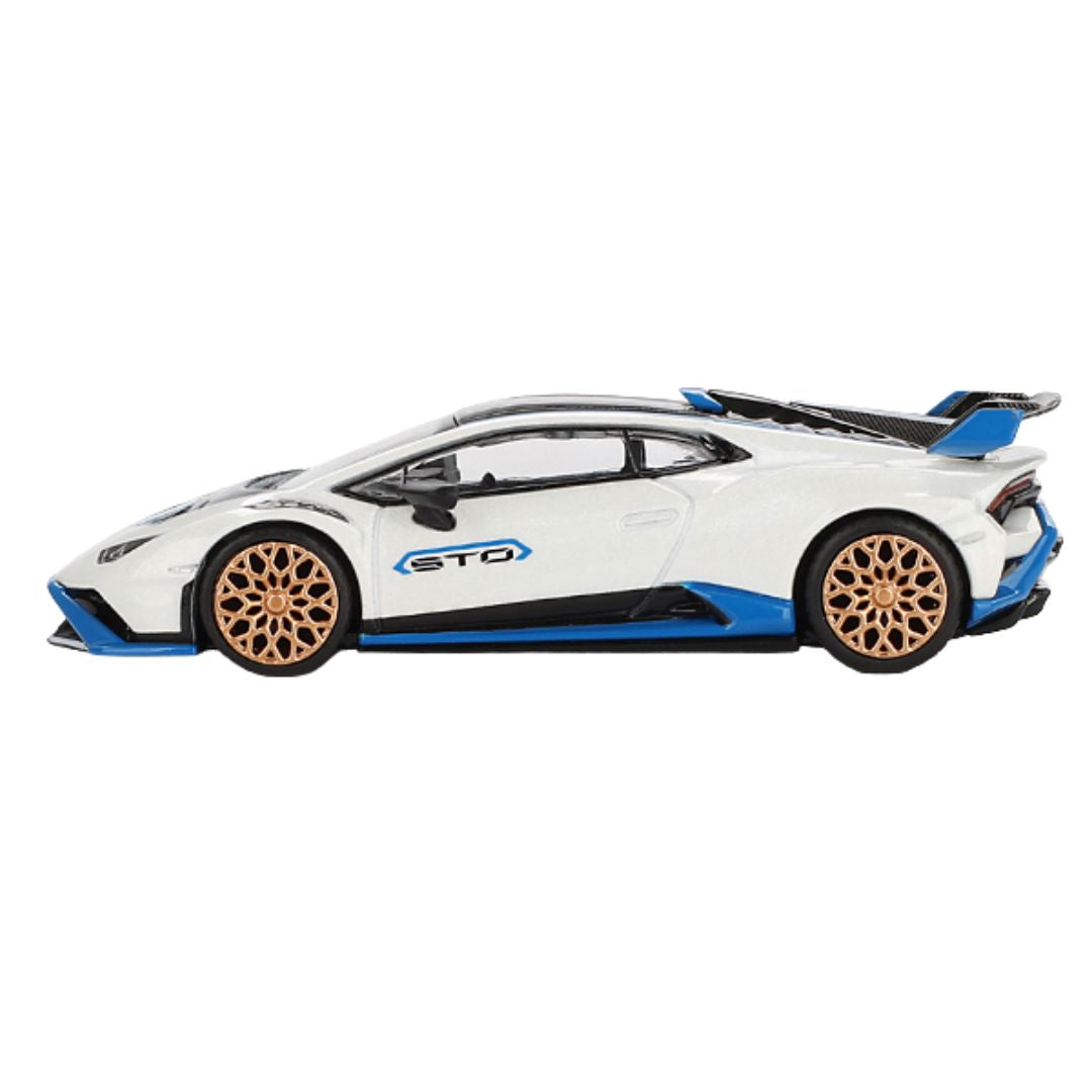 Bianco Asopo Lamborghini Huracán STO 1:64 Scale Die-Cast Car By Mini GT