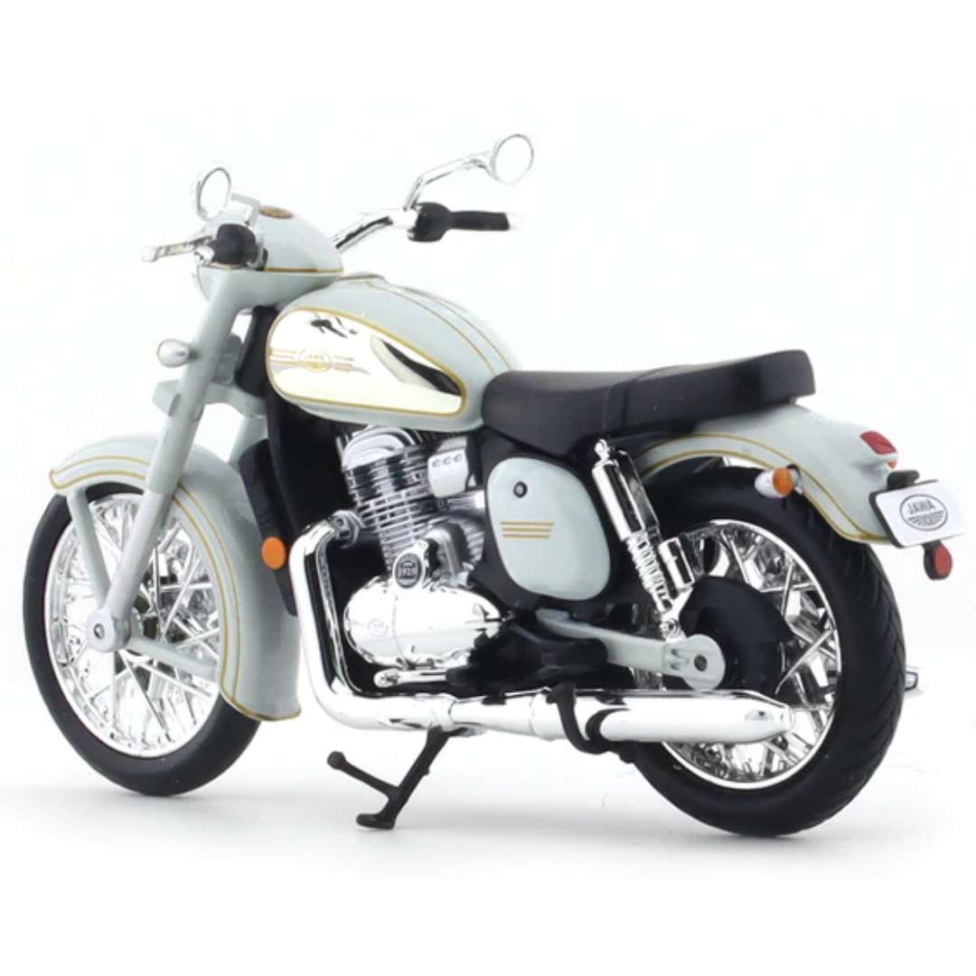 Grey JAWA CLASSIC CHROME VERSION Die-cast Bike By Maisto -Maisto - India - www.superherotoystore.com