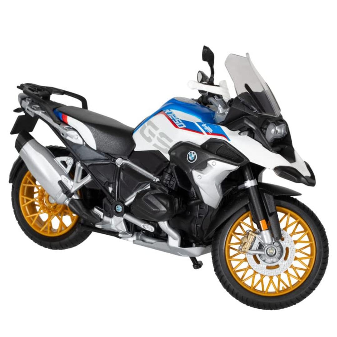 White Blue BMW R1250 GS 1:12 Scale Bike by Maisto -Maisto - India - www.superherotoystore.com