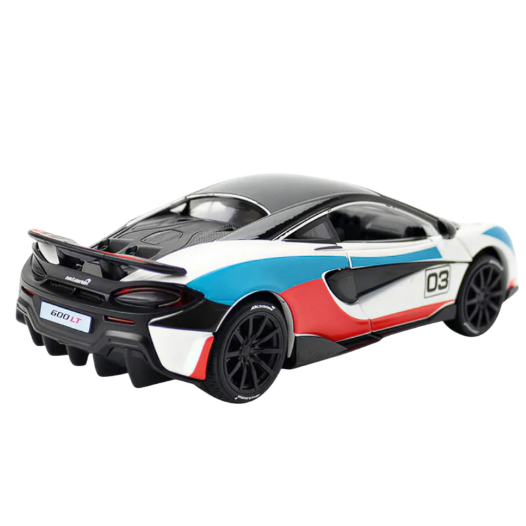 White MCLAREN 600LT 1:32 Scale Die-Cast Car By RMZ -RMZ - India - www.superherotoystore.com
