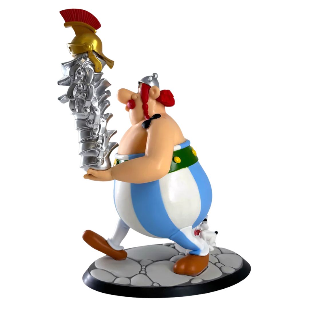 Obelix With Pile Of Helmets Statue By Plastoy