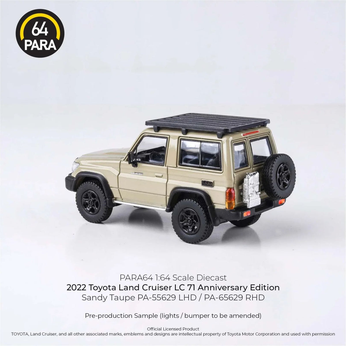Toyota Land Cruiser Lc71 Anniversary Edition Sandy Taupe 1:64 Diecast Car By Para64