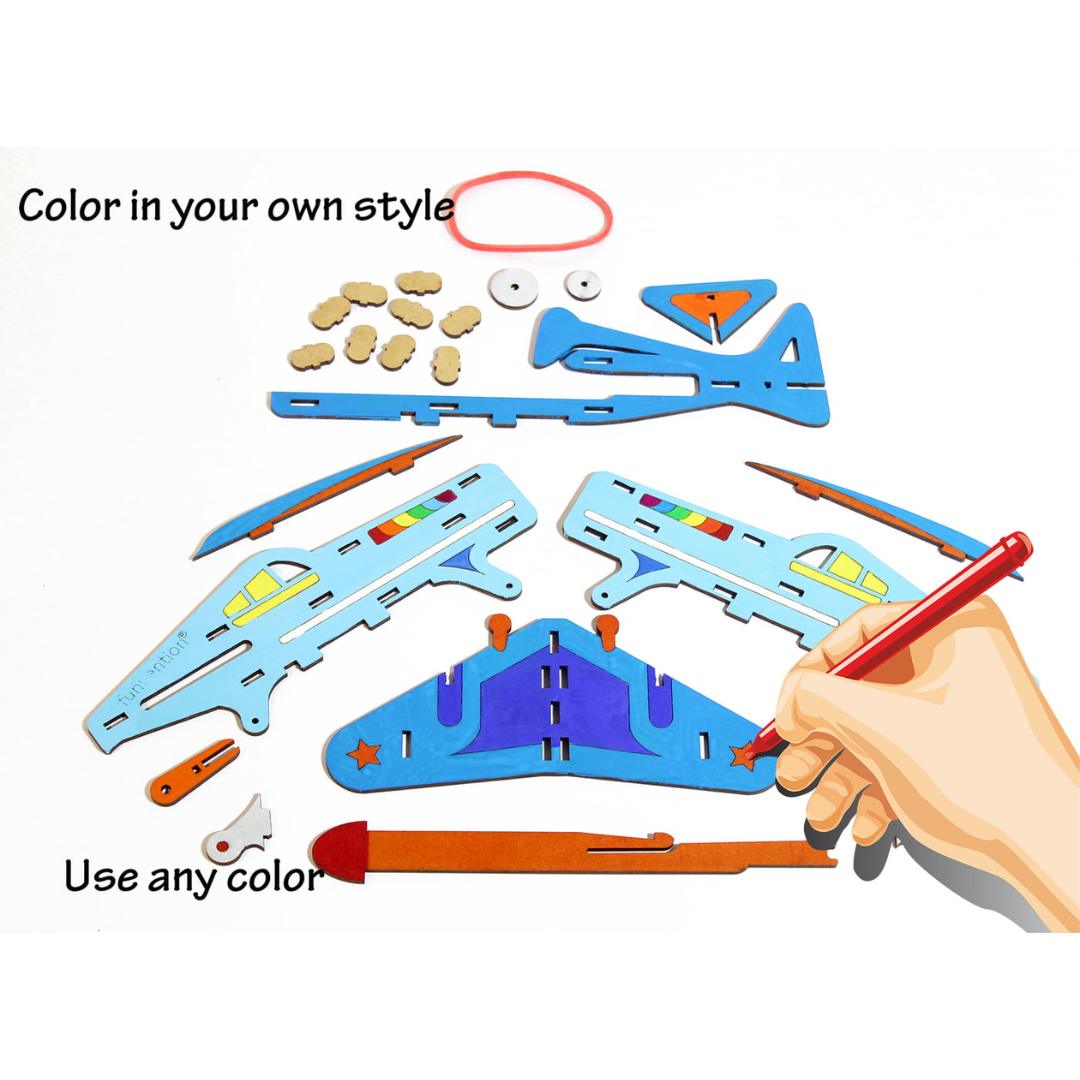 Shooter Plane - DIY Mechanical Model -Funvention - India - www.superherotoystore.com