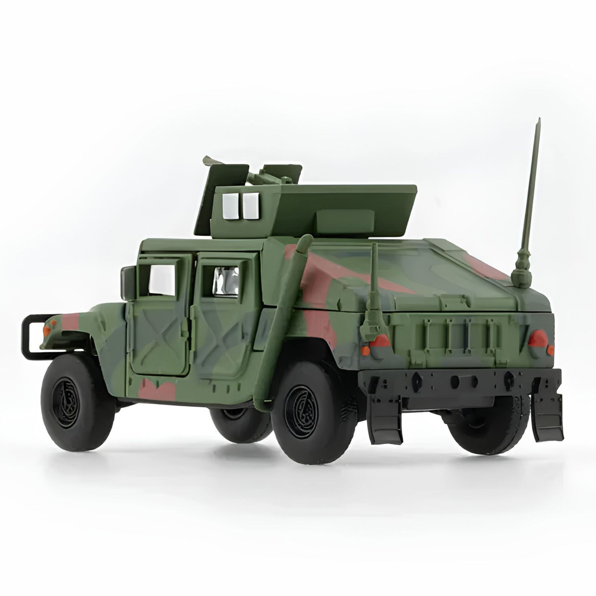 Humvee 4-Ct -Woodlan Camo W/Stand Plate 1:64 Diecast Car By Bmc