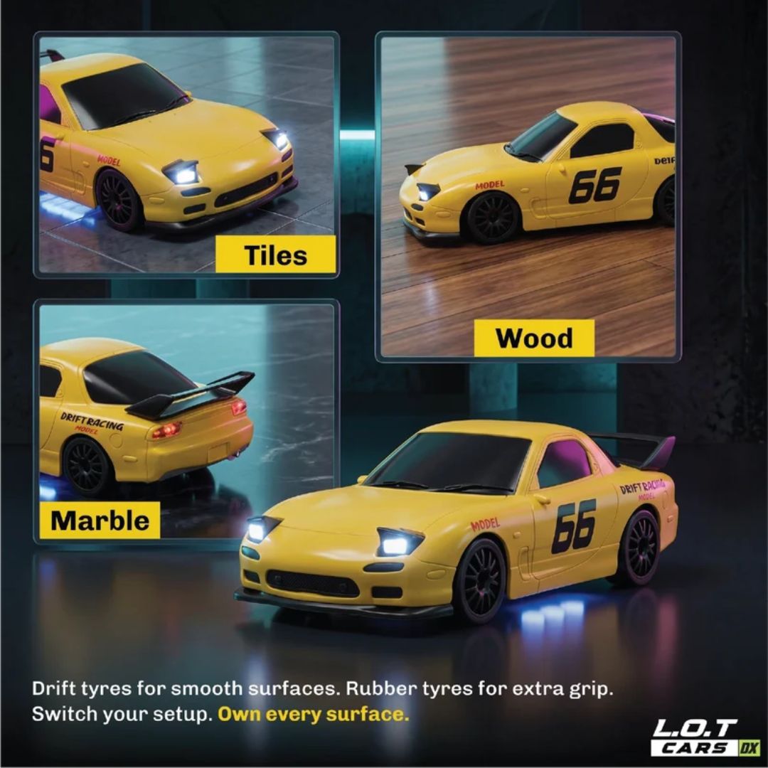 Vortex - 1:24 Remote Control Drifter Yellow   Car By Legend Of Toys