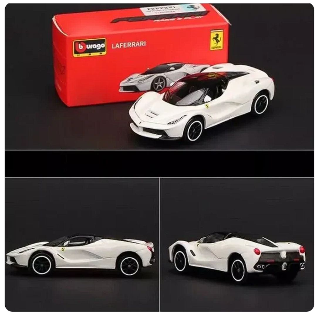 White Race & Play Ferrari La Ferrari 1:64 Scale Die-Cast Car By Bburago
