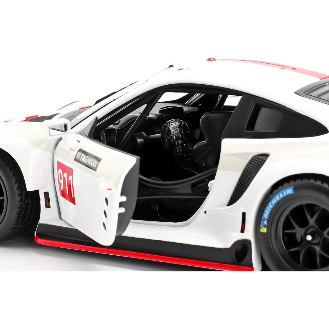 White Porsche 911 RSR GT 1:24 Scale Die-Cast Car by Bburago -Bburago - India - www.superherotoystore.com