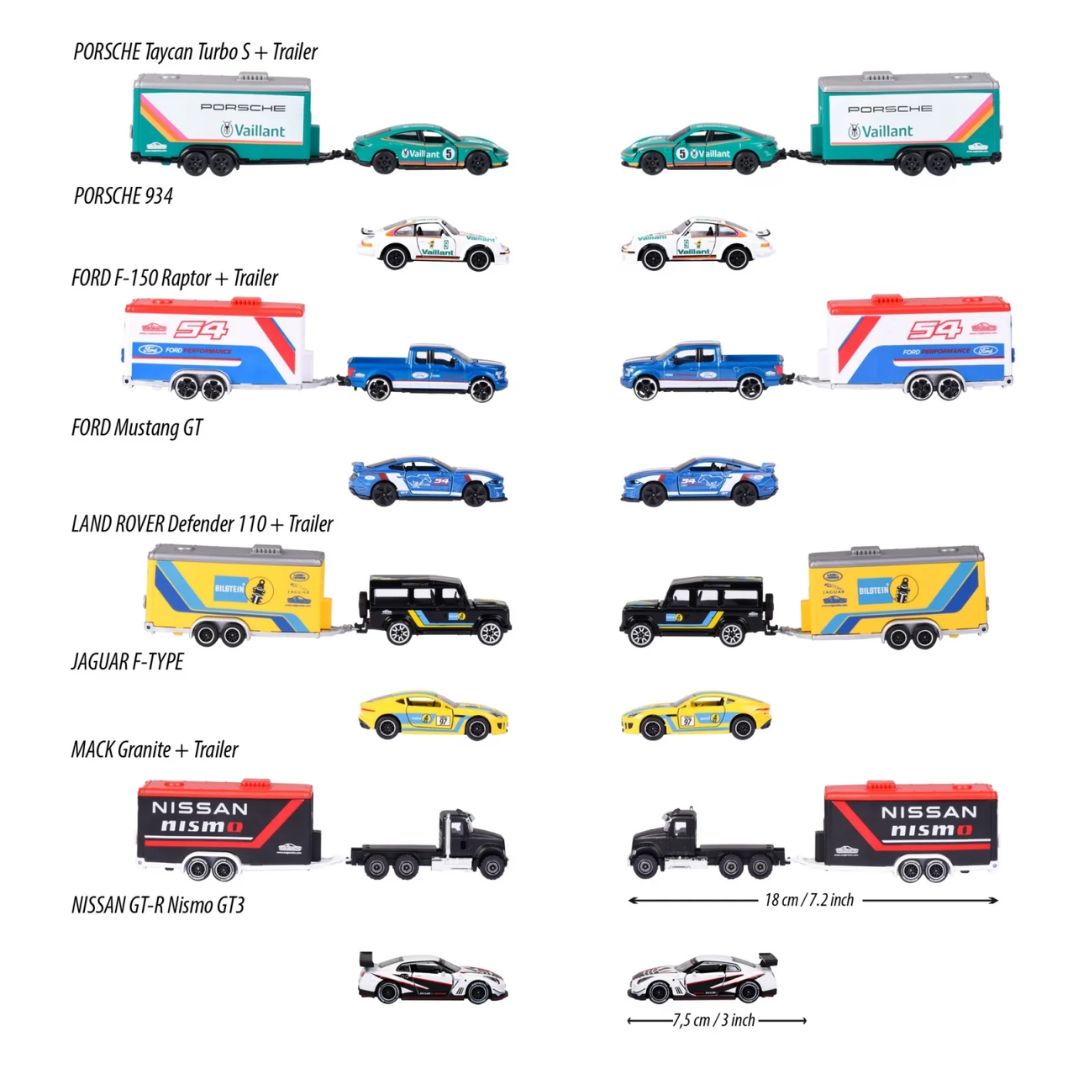 Car Diecast 4 Diecast Trailer Assortment By Majorette By Majorette -Majorette - India - www.superherotoystore.com
