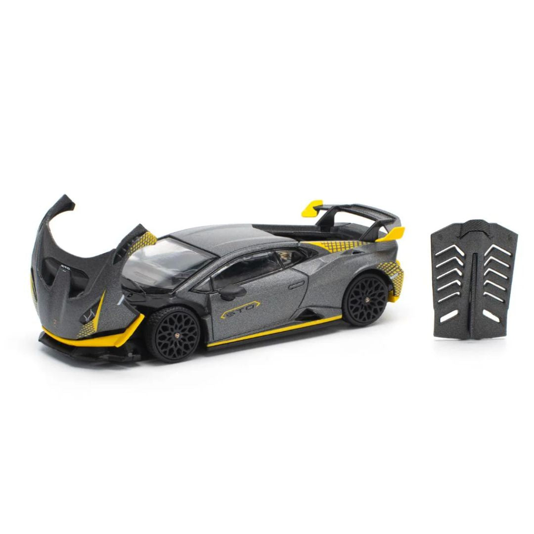 Lamborghini Huracan Sto Matte Grey 1:64 Scale Die-Cast Car By Pop Race