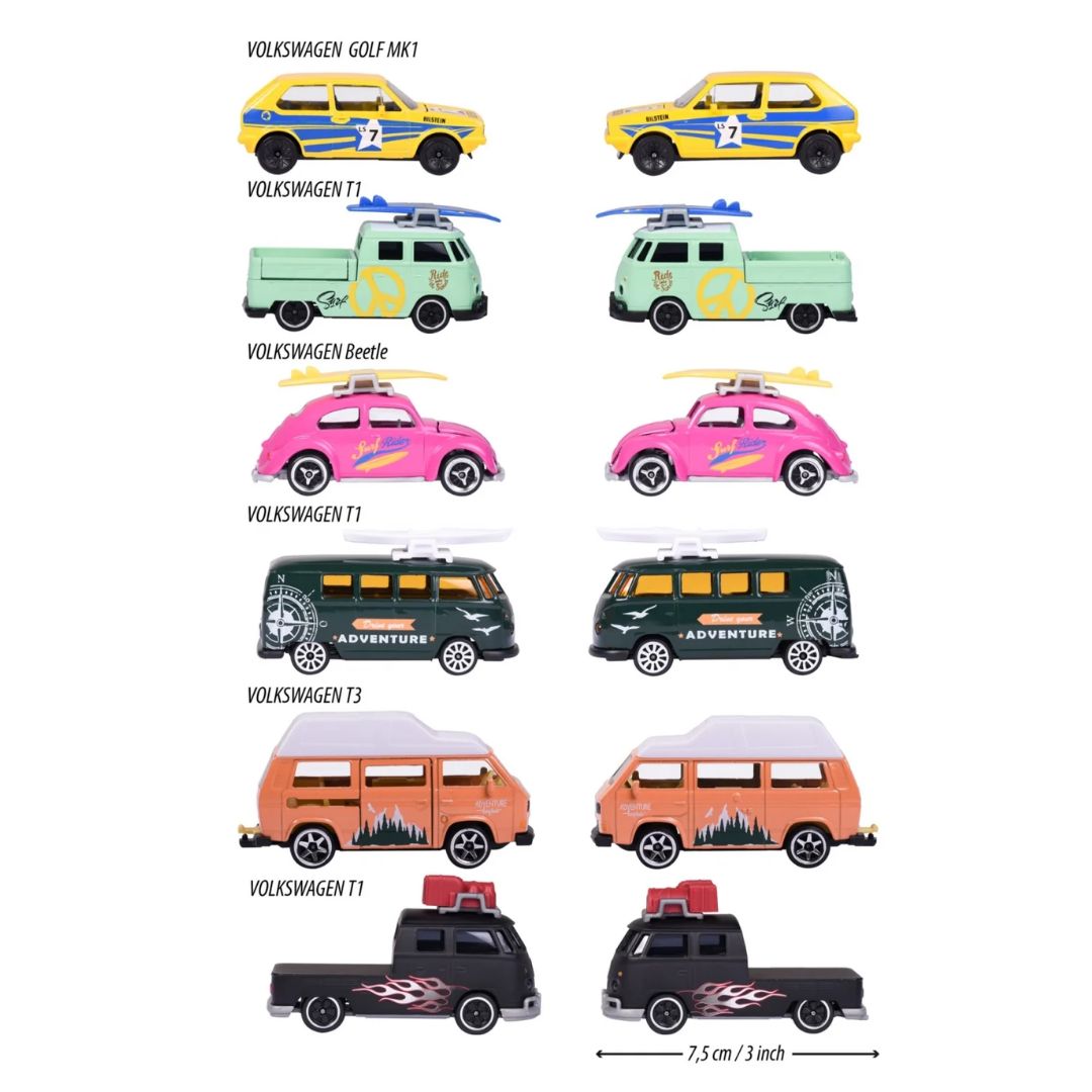 Vw The Originals 6 Premium Diecast Cars Assortment By Majorette By Majorette