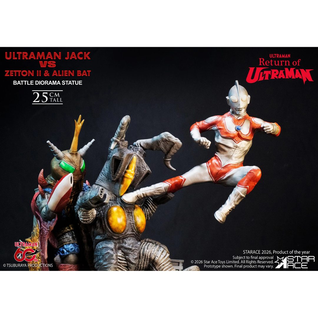 Ultraman Jack Vs Zetton Ii & Alien Bat Battle Scene Diorama Statue By Star Ace Toys