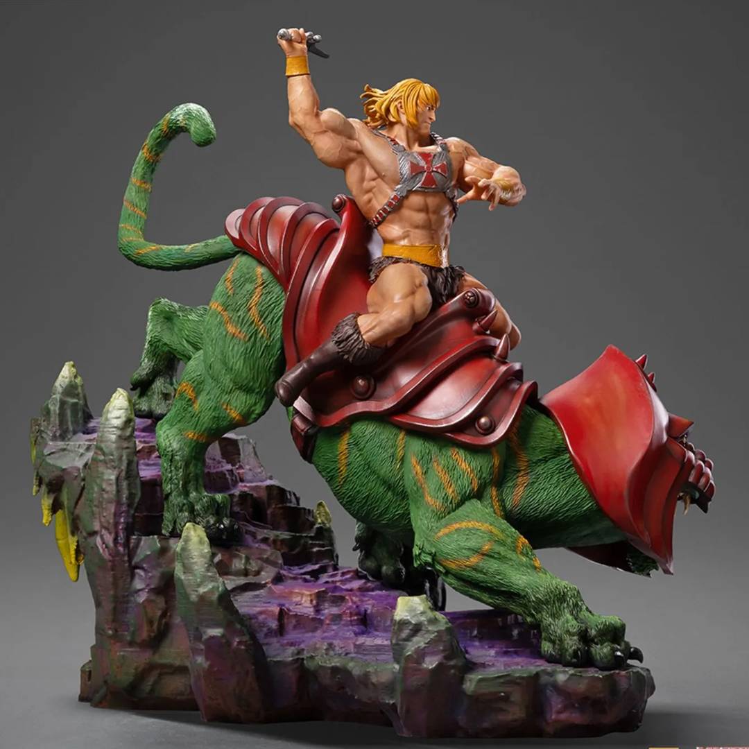 Masters of the Universe - He-man & Battle Cat Deluxe  Statue by Iron Studios -Iron Studios - India - www.superherotoystore.com