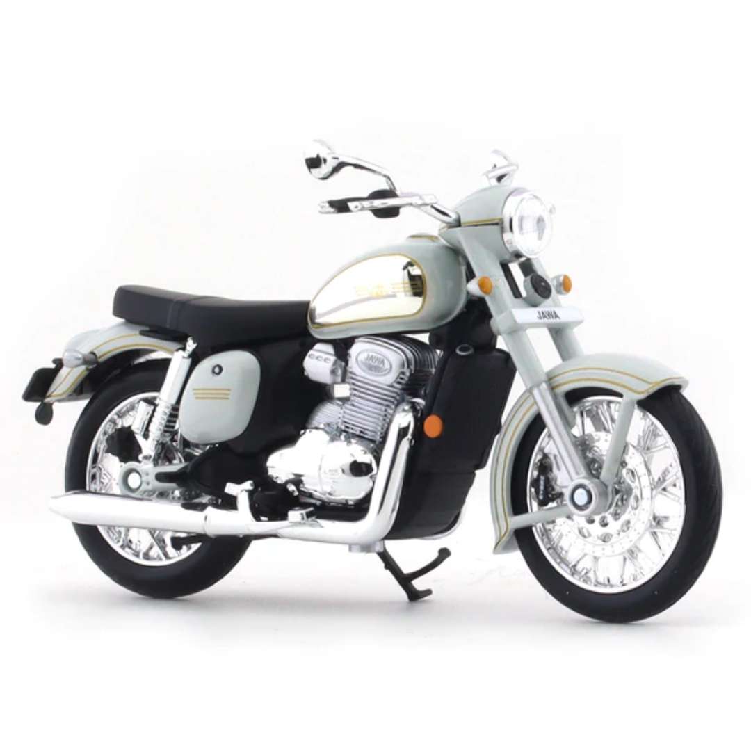 Grey JAWA CLASSIC CHROME VERSION Die-cast Bike By Maisto -Maisto - India - www.superherotoystore.com