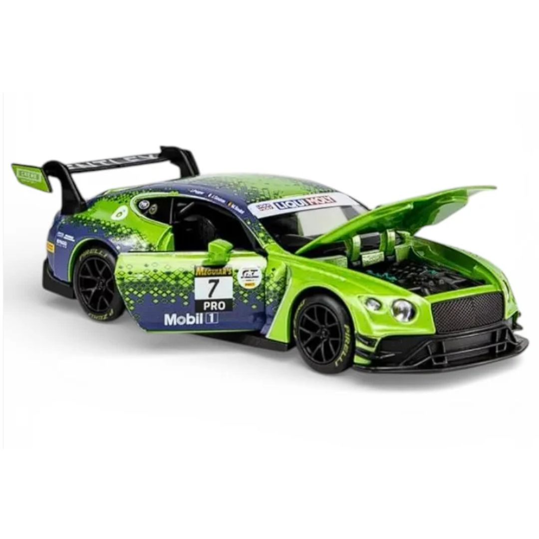 Green Bentley CONTINENTAL GT3 1:32 Scale Die-Cast Car By RMZ -RMZ - India - www.superherotoystore.com